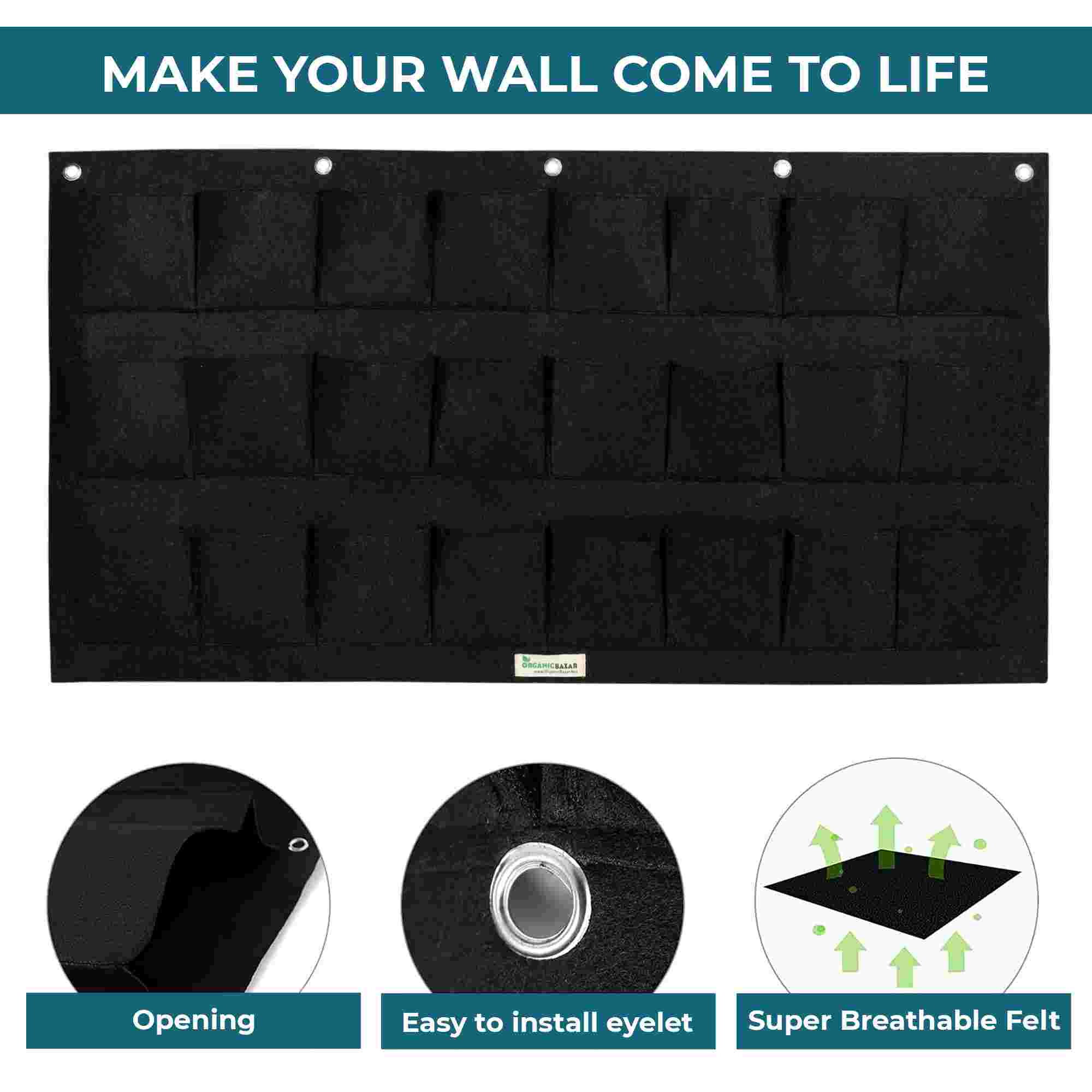 Wall Garden Hanging 24 Pockets Horizontal Planter - Image 4