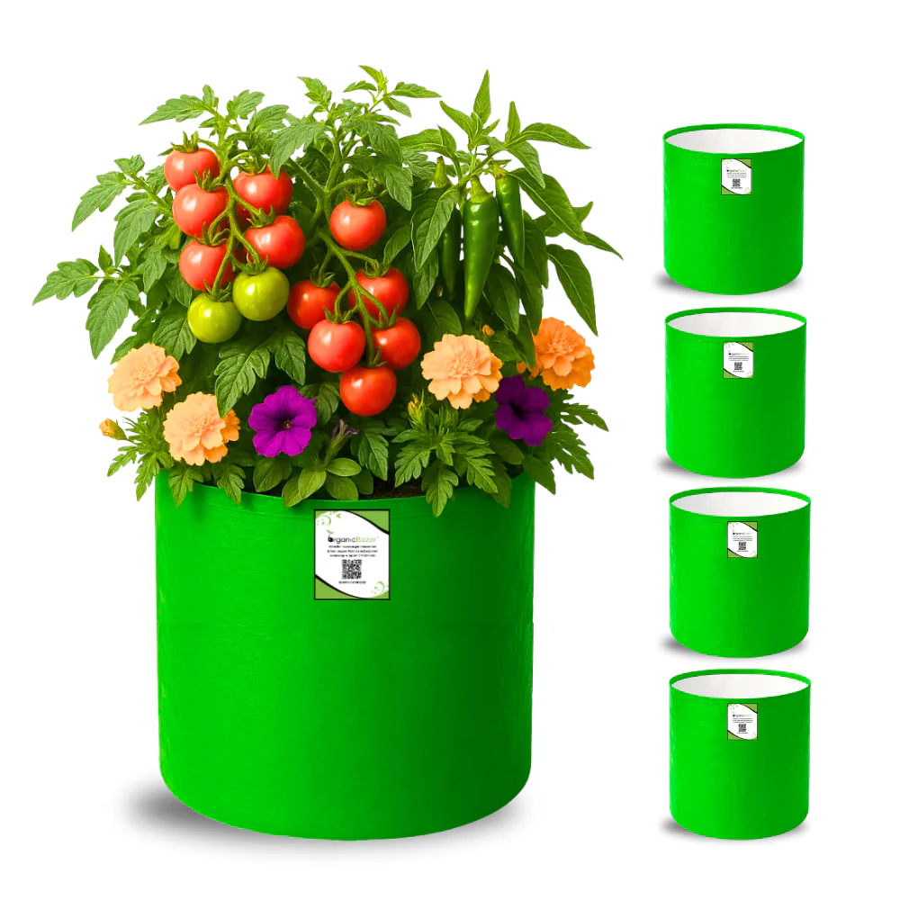OrganicBazar 12×12 HDPE Round Grow Bag – Premium Quality, Heavy-Duty, UV-Stabilized (260 GSM) Green Plant Bags - Image 5