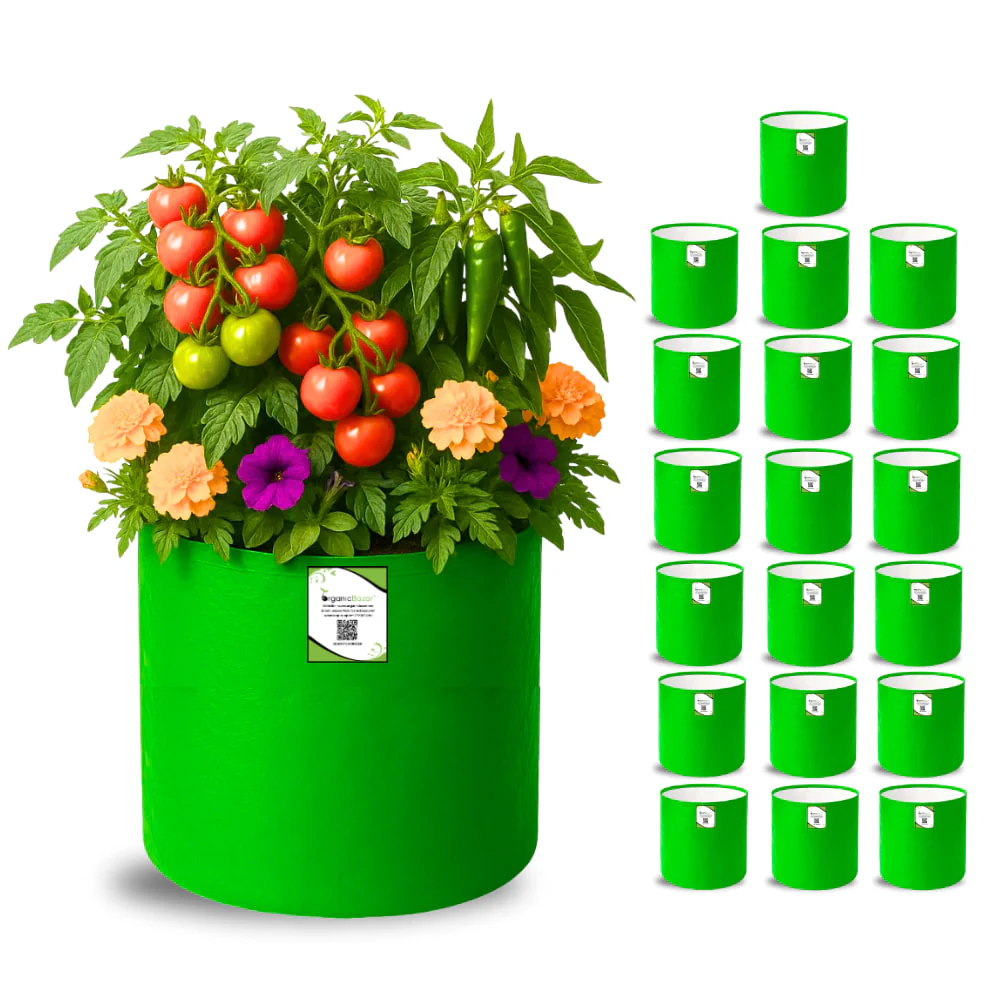 OrganicBazar 12×12 HDPE Round Grow Bag – Premium Quality, Heavy-Duty, UV-Stabilized (260 GSM) Green Plant Bags - Image 9