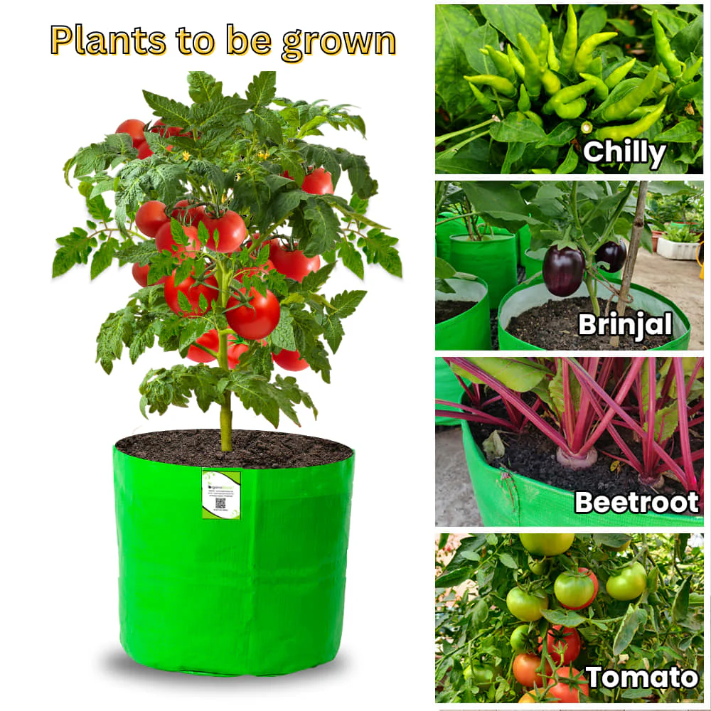 OrganicBazar 15x15 Grow Bag for Vegetable Gardening, Premium HDPE 260 GSM, Green Plant Bags for Terrace Garden - Image 13
