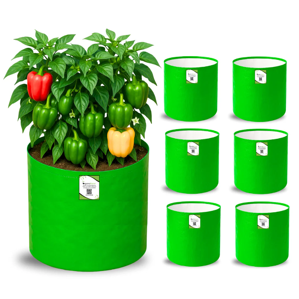 OrganicBazar 15x15 Grow Bag for Vegetable Gardening, Premium HDPE 260 GSM, Green Plant Bags for Terrace Garden - Image 5