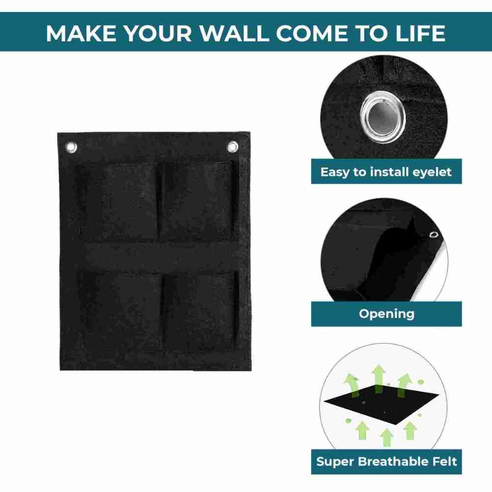 Vertical 4 Pockets Geo Fabric Grow Bag - Image 4